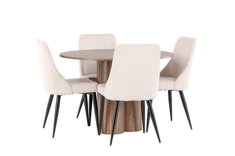 Olivia spisebord 110 cm med 4 Leone spisestoler - Møbler - Bord - Spisegruppe