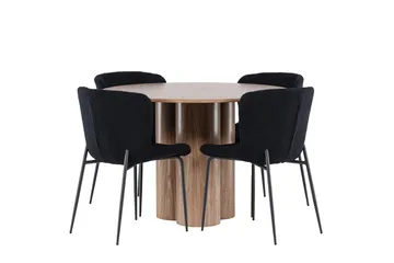 Olivia spisebord 110 cm med 4 Modesto spisestoler - Møbler - Bord - Spisegruppe