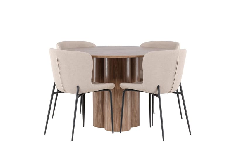 Olivia spisebord 110 cm med 4 Modesto spisestoler - Møbler - Bord - Spisegruppe