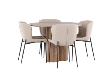 Olivia spisebord 110 cm med 4 Modesto spisestoler - Møbler - Bord - Spisegruppe