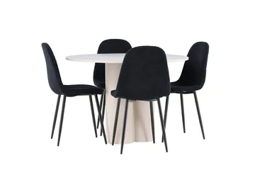 Olivia Spisebord 110 cm med 4 Polar Spisestoler - Møbler - Bord - Spisegruppe