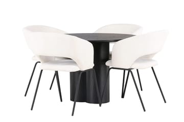 Olivia spisebord 110 cm rundt med 4 Day spisestoler - Møbler - Bord - Spisegruppe