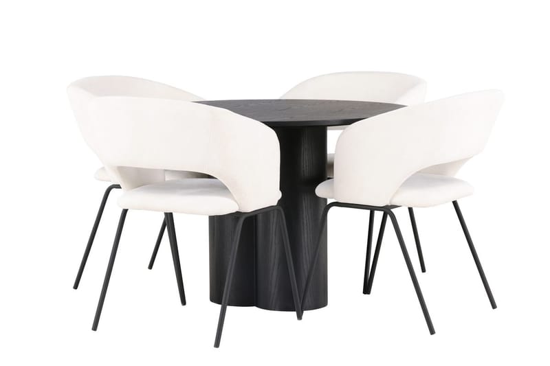Olivia spisebord 110 cm rundt med 4 Day spisestoler - Møbler - Bord - Spisegruppe