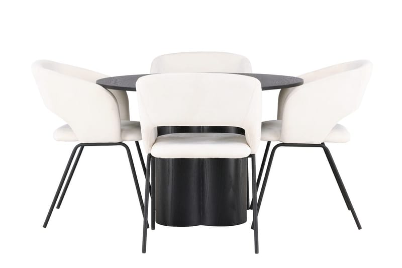 Olivia spisebord 110 cm rundt med 4 Day spisestoler - Møbler - Bord - Spisegruppe
