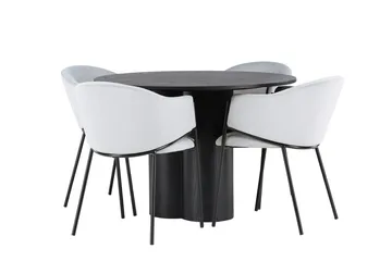 Olivia Spisebord 110 cm Rundt med 4 Evelina Armstoler - Møbler - Bord - Spisegruppe