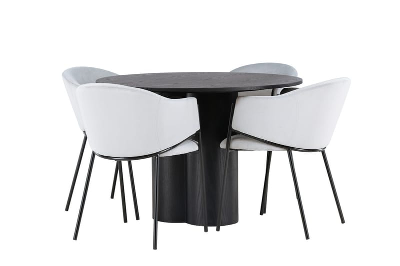 Olivia Spisebord 110 cm Rundt med 4 Evelina Armstoler - Møbler - Bord - Spisegruppe