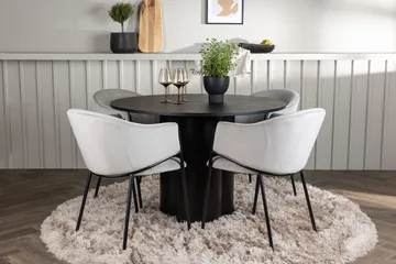 Olivia Spisebord 110 cm Rundt med 4 Evelina Armstoler - Møbler - Bord - Spisegruppe