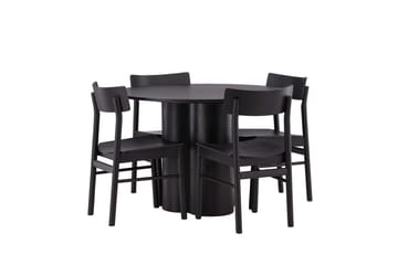 Olivia spisebord 110 cm rundt med 4 Montros spisestoler - Møbler - Bord - Spisegruppe
