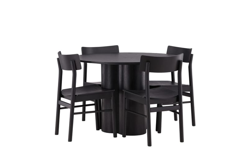 Olivia spisebord 110 cm rundt med 4 Montros spisestoler - Møbler - Bord - Spisegruppe