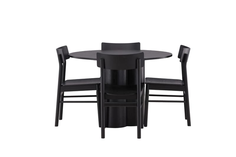 Olivia spisebord 110 cm rundt med 4 Montros spisestoler - Møbler - Bord - Spisegruppe