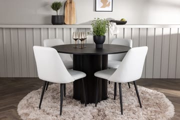 Olivia spisebord 110 cm rundt med 4 Night spisestoler - Møbler - Bord - Spisegruppe