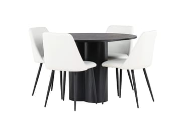 Olivia spisebord 110 cm rundt med 4 Night spisestoler - Møbler - Bord - Spisegruppe