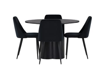 Olivia spisebord 110 cm rundt med 4 Night spisestoler - Møbler - Bord - Spisegruppe