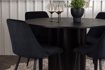 Olivia spisebord 110 cm rundt med 4 Night spisestoler - Møbler - Bord - Spisegruppe