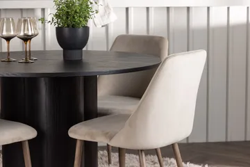 Olivia spisebord 110 cm rundt med 4 Night spisestoler - Møbler - Bord - Spisegruppe