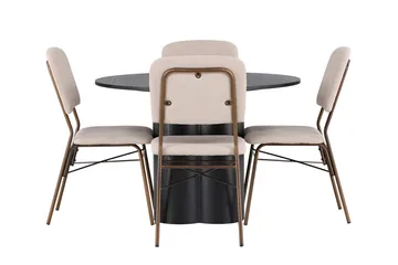 Olivia spisebord 110 cm rundt med 4 Seda spisestoler - Møbler - Bord - Spisegruppe