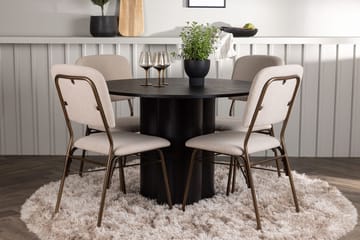 Svart - Beige|Svart med mørkebrune ben