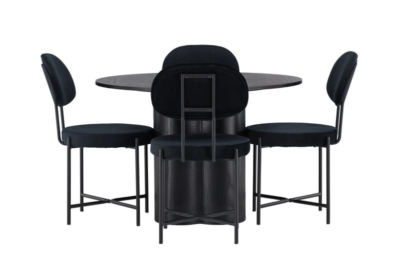 Olivia spisebord 110 cm rundt med 4 Stella spisestoler - Møbler - Bord - Spisegruppe