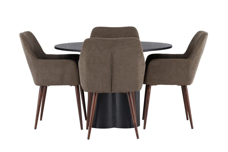 Olivia spisebord 110 cm rundt med 4 Tomorrow armstoler - Møbler - Bord - Spisegruppe