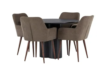 Olivia spisebord 110 cm rundt med 4 Tomorrow armstoler - Møbler - Bord - Spisegruppe