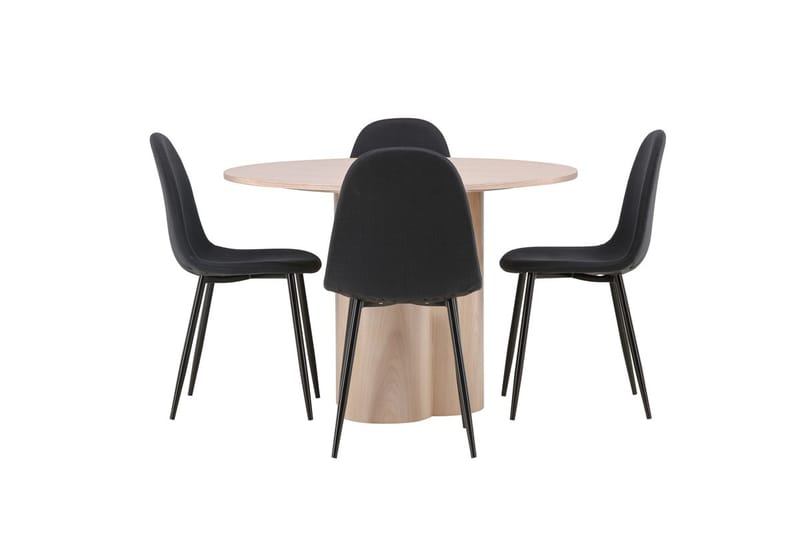 Olivia spisebord 110 cm rundt med 4 Polar spisestoler - Møbler - Bord - Spisegruppe
