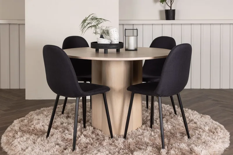 Olivia spisebord 110 cm rundt med 4 Polar spisestoler