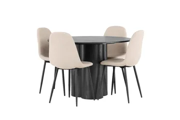 Olivia spisebord 110 cm rundt med 4 Polar spisestoler - Møbler - Bord - Spisegruppe