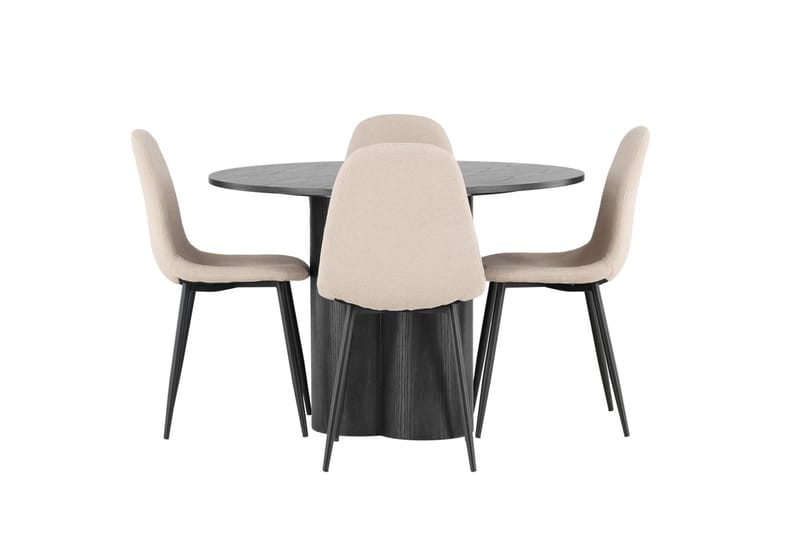 Olivia spisebord 110 cm rundt med 4 Polar spisestoler - Møbler - Bord - Spisegruppe