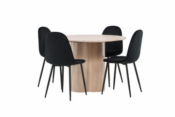 Olivia spisebord 110 cm rundt med 4 Polar kjøkkenstoler - Møbler - Bord - Spisegruppe