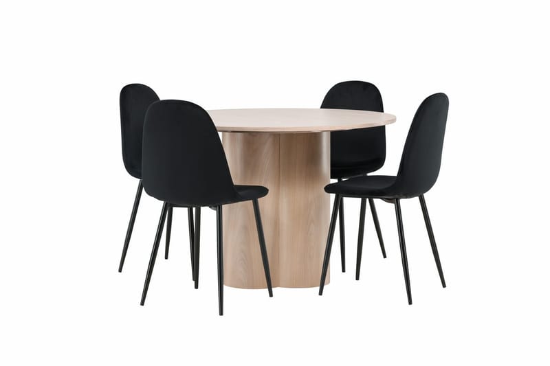 Olivia spisebord 110 cm rundt med 4 Polar kjøkkenstoler - Møbler - Bord - Spisegruppe