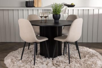 Olivia spisebord 110 cm rundt med 4 Polar spisestoler - Møbler - Bord - Spisegruppe
