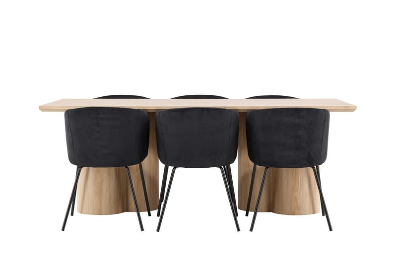 Olivia spisebord 210x100 cm med 6 Berit armstoler - Møbler - Bord - Spisegruppe