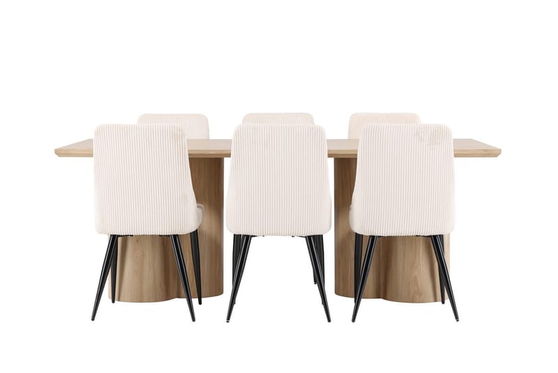 Olivia spisebord 210x100 cm med 6 Leone spisestoler - Møbler - Bord - Spisegruppe