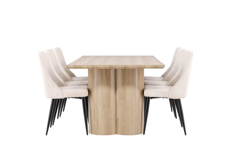 Olivia spisebord 210x100 cm med 6 Leone spisestoler - Møbler - Bord - Spisegruppe