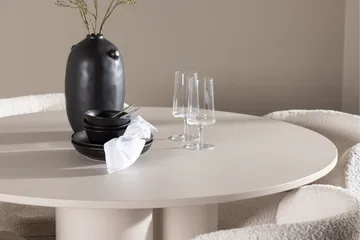 Olivia Spisegruppe 110 cm Rund med 4 Agnes stoler - Beige/Hvit - Møbler - Bord - Spisegruppe