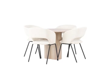 Olivia Spisegruppe 110 cm Rund med 4 Day Stoler - Whitewash - Møbler - Bord - Spisegruppe
