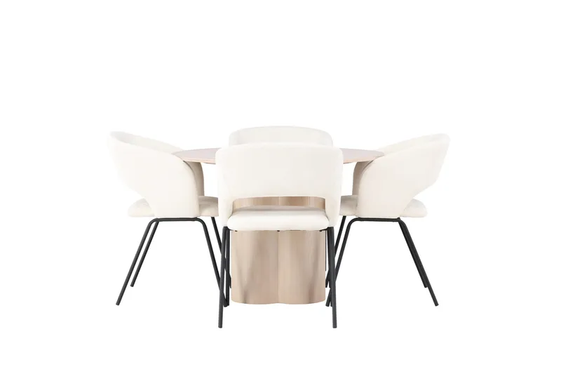 Olivia Spisegruppe 110 cm Rund med 4 Day Stoler, Whitewash