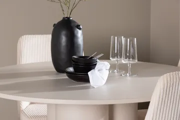 Olivia Spisegruppe 110 cm Rund med 4 Leone stoler - Beige/Beige - Møbler - Bord - Spisegruppe