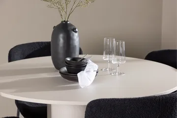 Olivia Spisegruppe 110 cm Rund med 4 Modesto stoler - Beige/Svart - Møbler - Bord - Spisegruppe