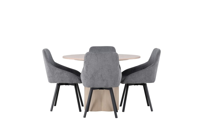 Olivia Spisegruppe 110 cm Rund med 4 Rosie Stoler, Whitewash