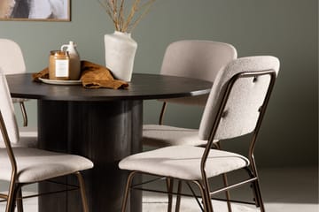Olivia Spisegruppe 110 cm Rund med 4 Seda Stoler - Beige - Møbler - Bord - Spisegruppe