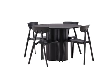 Olivia Spisegruppe 110 cm Rund med 4 Ursholmen Stoler - Sort - Møbler - Bord - Spisegruppe