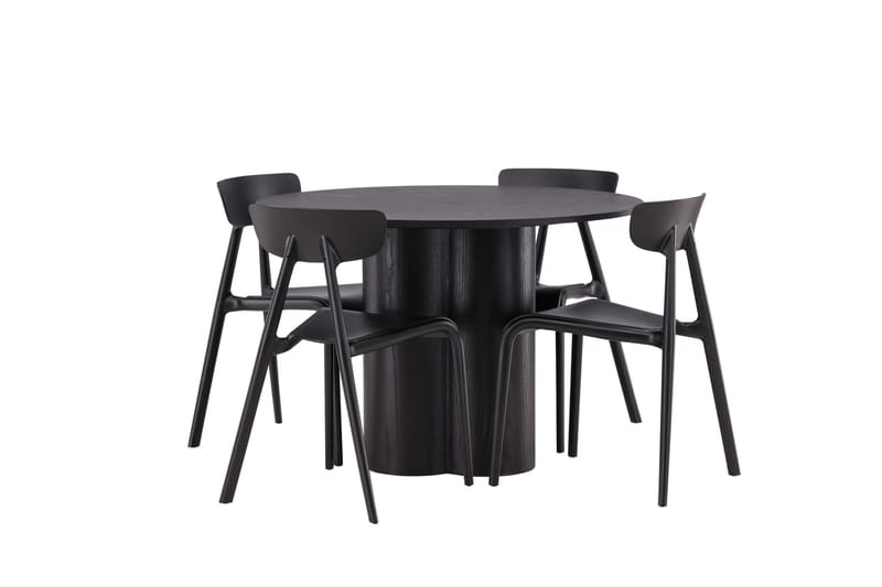 Olivia Spisegruppe 110 cm Rund med 4 Ursholmen Stoler - Sort - Møbler - Bord - Spisegruppe