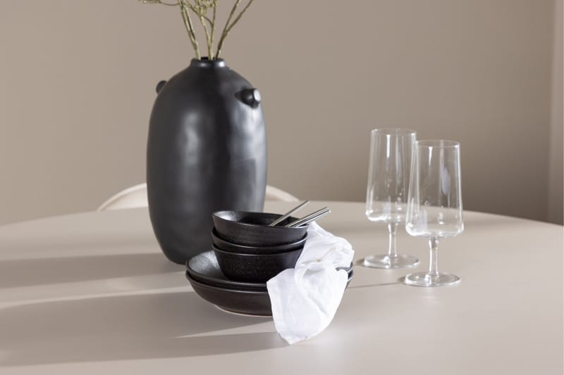 Olivia Spisegruppe 110 cm Rund med 4 Velvet stoler - Beige/Beige - Møbler - Bord - Spisegruppe