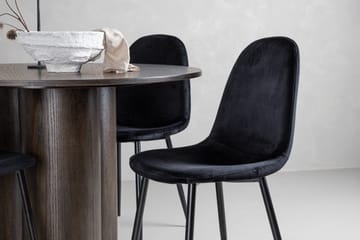 Olivia Spisegruppe 110 cm Rund med 4 Polar Stoler - Sort - Møbler - Bord - Spisegruppe