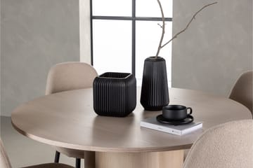 Olivia Spisegruppe 110 cm Rund med 4 Polar Stoler - Whitewash - Møbler - Bord - Spisegruppe