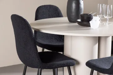 Olivia Spisegruppe 110 cm Rund med 4 Polar stoler - Beige/Svart - Møbler - Bord - Spisegruppe