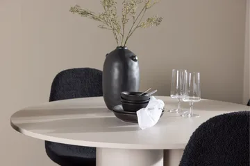 Olivia Spisegruppe 110 cm Rund med 4 Polar stoler - Beige/Svart - Møbler - Bord - Spisegruppe