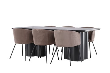 Olivia Spisegruppe 210 cm Rektangulær med 6 Berit stoler - Møbler - Bord - Spisegruppe