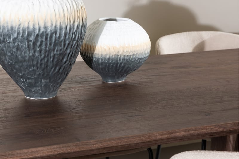 Olivia Spisegruppe 210 cm Rektangulær med 6 Modesto stoler - Mocca/Beige - Møbler - Bord - Spisegruppe